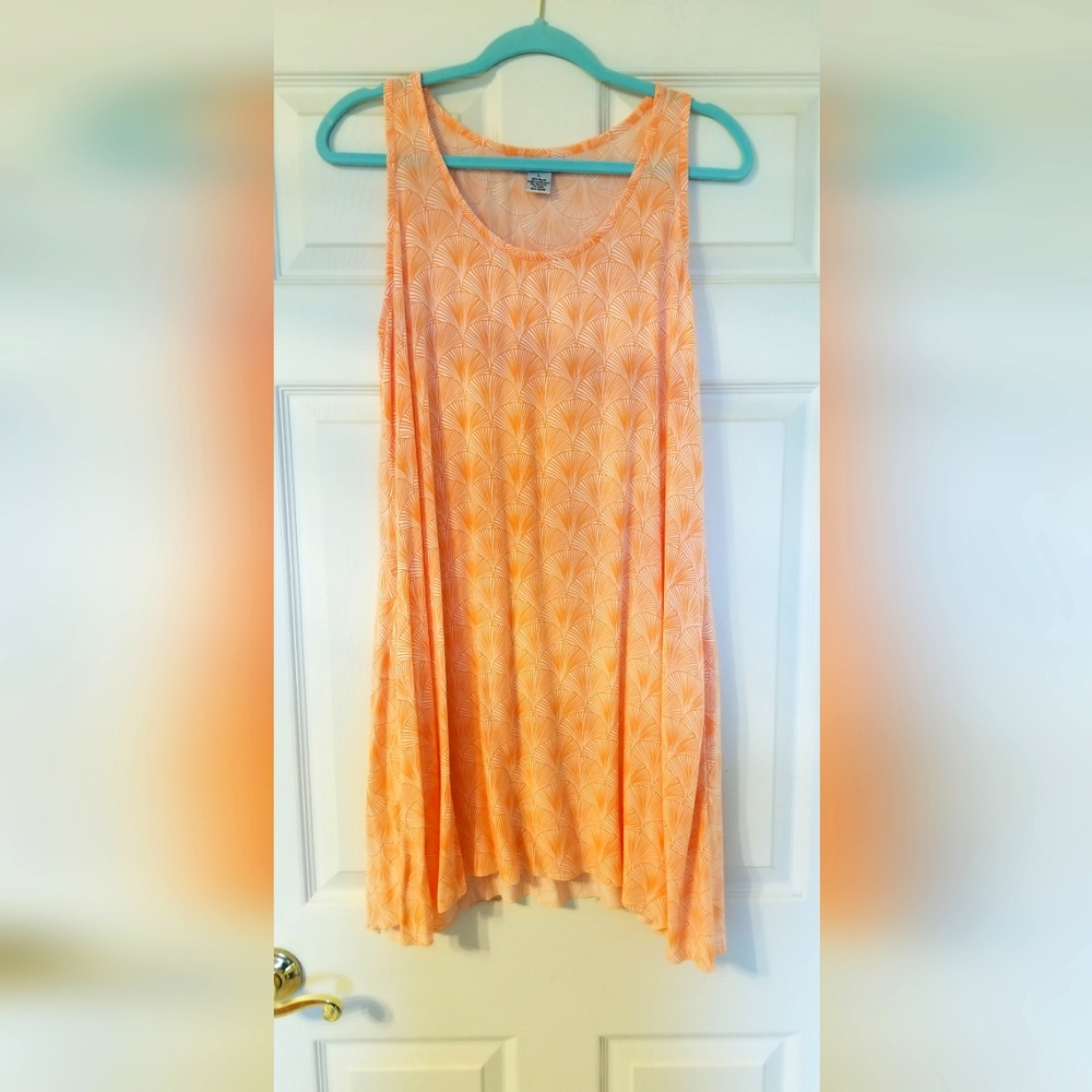 Anna Ocean Peach Fan Design Sundress Size L